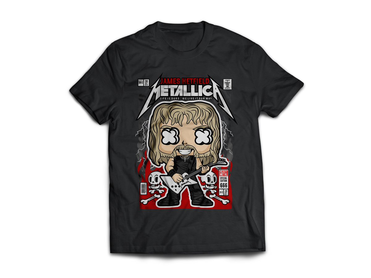 James Hetfield Metallica Pop Art Short Sleeve T-Shirt