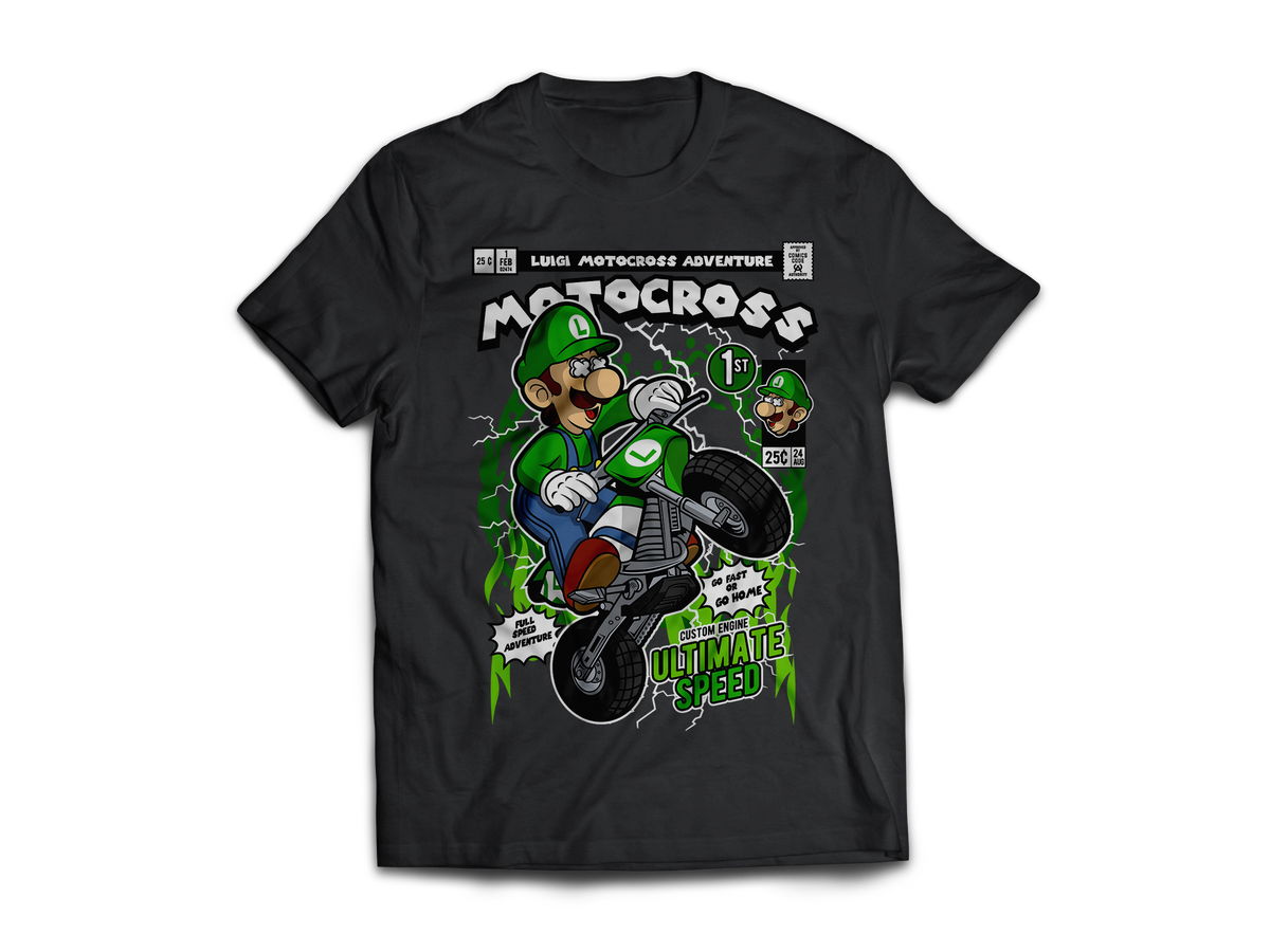 Luigi Motorcross Pop Art Short Sleeve T-Shirt