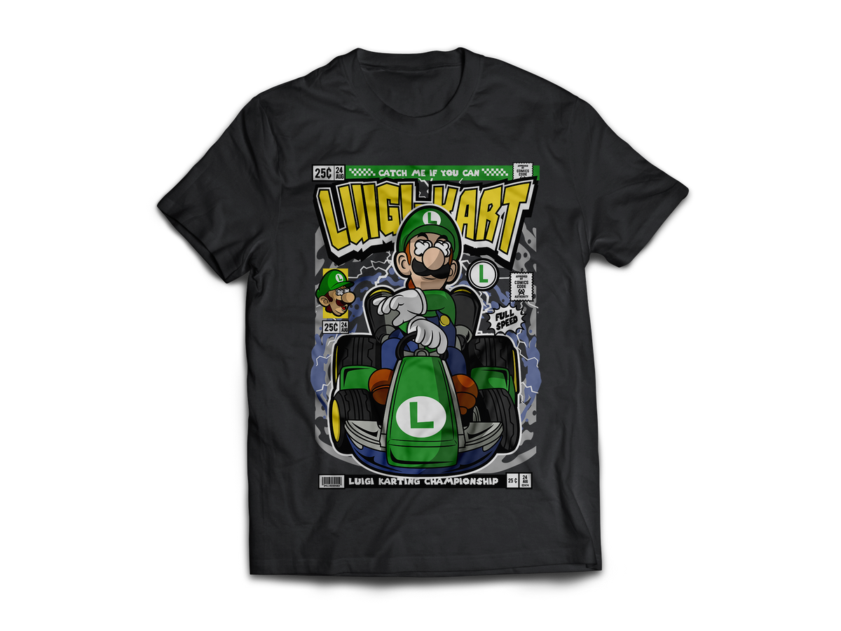 Luigi Kart Pop Art Short Sleeve T-Shirt