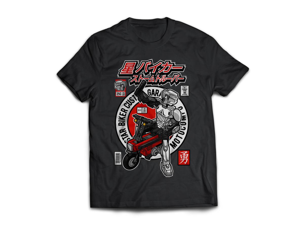 Star Biker Pop Art Short Sleeve T-Shirt