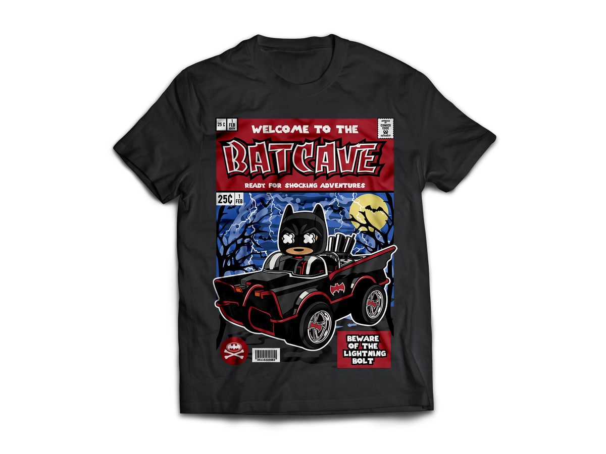 Bat Man Bat Cave Pop Art Short Sleeve T-Shirt
