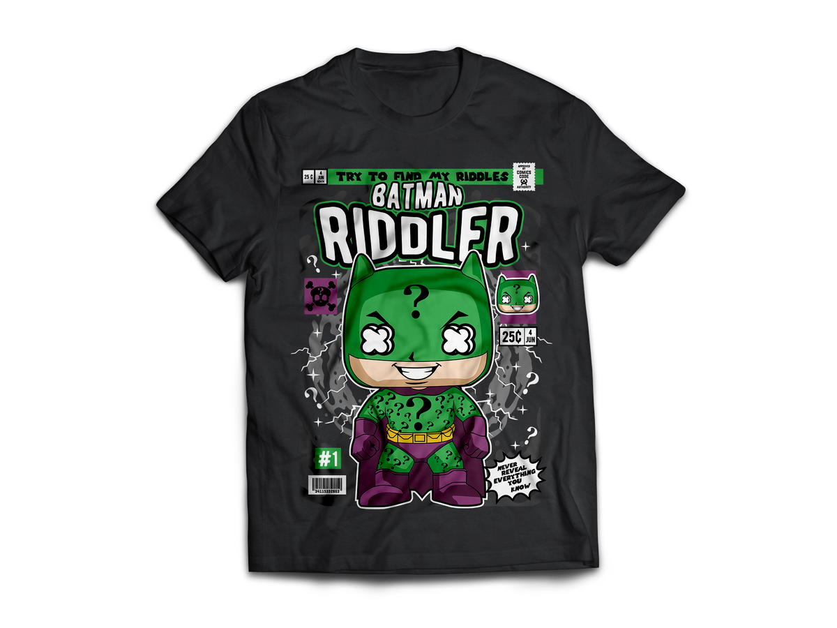 Batman Riddler Pop Art  Short Sleeve T-Shirt