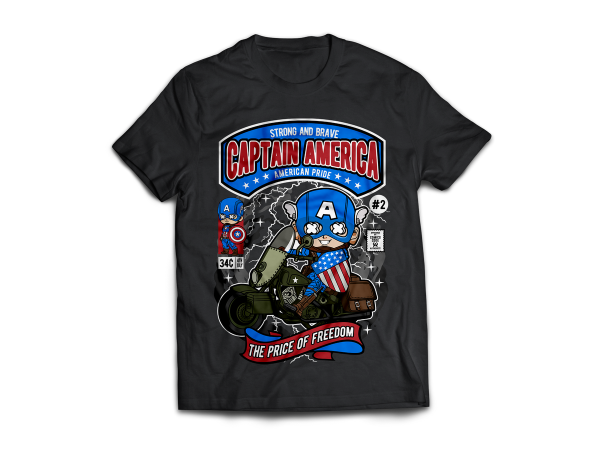 Captain America Pop Art  Short Sleeve T-Shirt