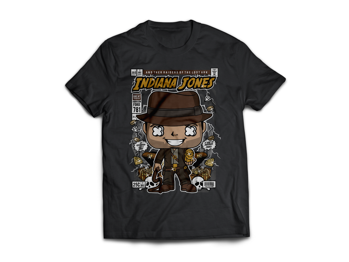 Indiana Jones Pop Art  Short Sleeve T-Shirt