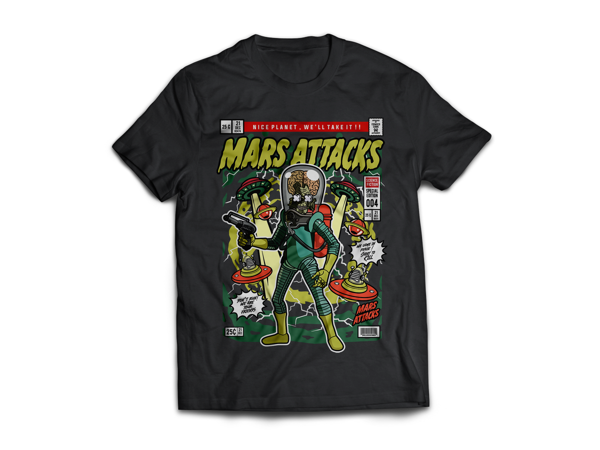 Mars Attack Pop Art Short Sleeve T-Shirt