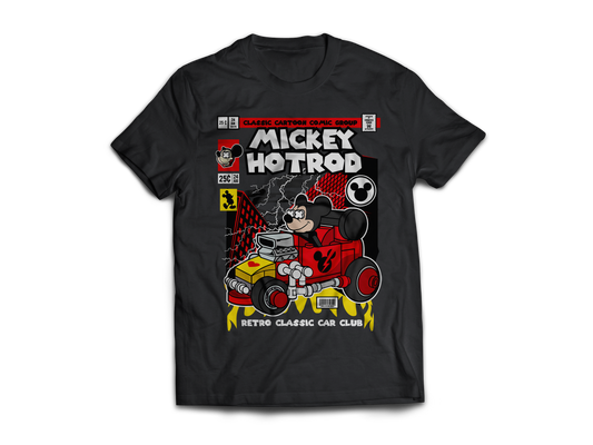 Mickey Mouse Hotrod Pop Art  Short Sleeve T-Shirt